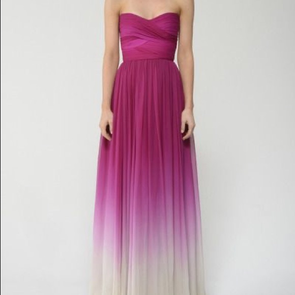 Monique Lhuillier - Strapless Ombré Gown - Picture 1 of 3
